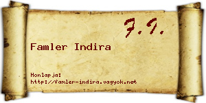 Famler Indira névjegykártya